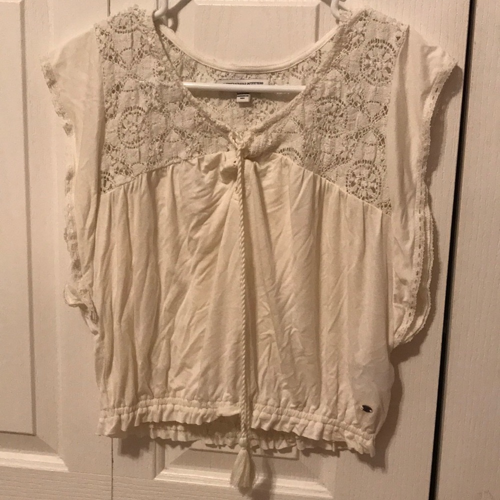 Blouse with tie in front